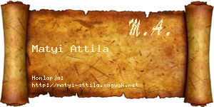 Matyi Attila névjegykártya